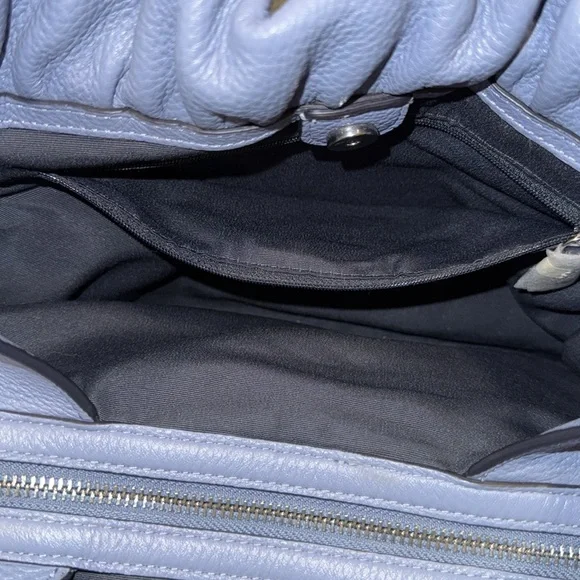 Coach Bag Blue Hobo Bag with Ruched Leather Design - Picture 13 of 17